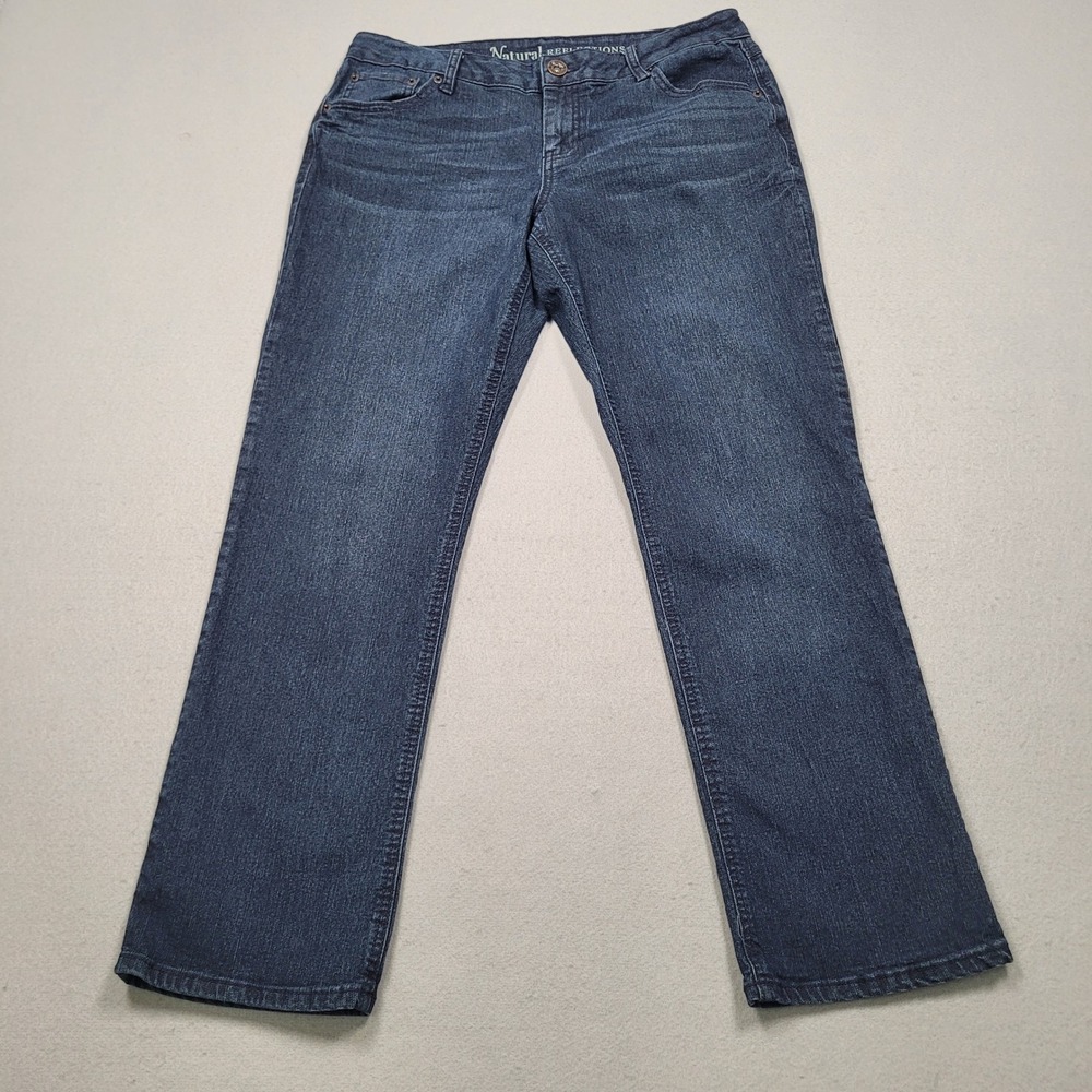 Natural Reflections Womens 10P Blue Comfort Stretch Straight Leg Denim Jeans